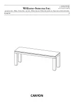 Предварительный просмотр 1 страницы Williams-Sonoma Canyon Dining Bench Assembly Instructions Manual