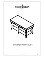 Williams-Sonoma LARKSPUR KITCHEN ISLAND Assembly Manual предпросмотр