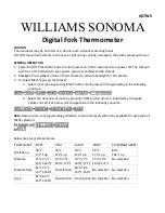 Preview for 1 page of Williams-Sonoma Outdoor BBQ Fork Thermometer User Manual