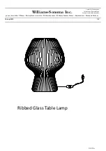 Предварительный просмотр 1 страницы Williams-Sonoma Ribbed Glass Table Lamp Assembly Instructions