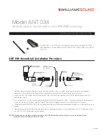 Williams Sound ANT 034 Installation Instructions preview