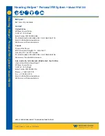 Preview for 4 page of Williams Sound HEARING HELPER PFM 300 Specifications