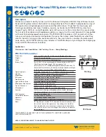 Williams Sound Hearing Helper PFM 350 RCH Specifications предпросмотр