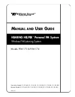 Preview for 1 page of Williams Sound PFM 173 Manual And User Manual