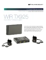 Williams Sound SoundPlus Infrared System WIR TX925 Specification preview