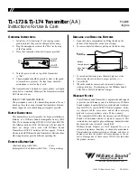 Williams Sound Transmitter T1-173 Instructions For Use And Care предпросмотр