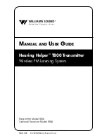 Williams Sound Whisper R863 Manual And User Manual предпросмотр