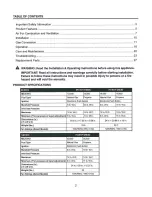 Preview for 2 page of Williams 1286513 User Manual