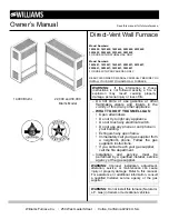 Предварительный просмотр 1 страницы Williams 1403821 Owner'S Manual