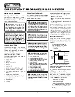 Preview for 4 page of Williams 2503531 Owner'S Operation And Installation Manual