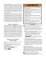 Preview for 2 page of Williams 3M05T75 Owner'S/Operator'S Manual