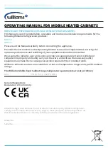 Williams MHC10 Operating Manual preview