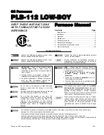 Williamson-Thermoflo PLB-112 LOW-BOY Manual preview