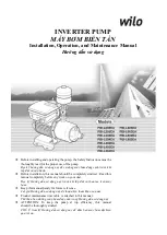 Preview for 1 page of Wilo PBI-L203EA Installation, Operation And Maintenance Manual