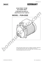 Wilo PUN-250E Owner'S Manual preview