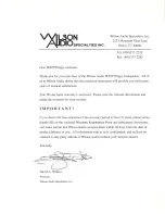 Preview for 41 page of WILSON AUDIO WATT/Puppy 6 Owner'S Manual