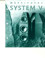 WILSON AUDIO Watt/Puppy System 5 Owner'S Manual preview