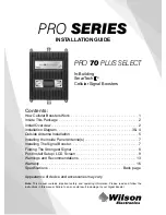 Wilson Electronics PRO 70 PLUS SELECT Installation Manual preview