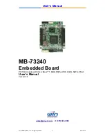 Предварительный просмотр 1 страницы WIN Enterprises MB-73240 User Manual