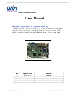 Preview for 1 page of WIN Enterprises MB-80510 User Manual