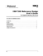 Preview for 1 page of Winbond ISD-T360 User Manual