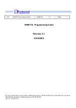 Preview for 1 page of Winbond W90P710 Programming Manual