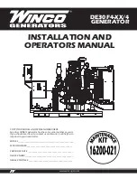 Winco DE30F4 4 Series Installation And Operator'S Manual preview