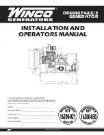 Winco DE4040F4 Installation And Operator'S Manual preview