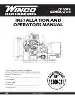 Winco DE50F4 Installation And Operator'S Manual preview