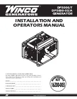 Winco DP5000-03/A Installation And Operator'S Manual preview