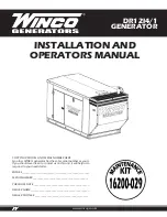 Preview for 1 page of Winco DR12I4-03 Installation And Operator'S Manual