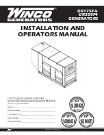 Preview for 1 page of Winco DR175F4 Installation And Operator'S Manual