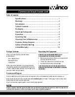 Preview for 3 page of Winco EPG-1C Operating Instructions Manual