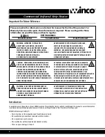 Preview for 2 page of Winco ESH Series Operating Instructions Manual