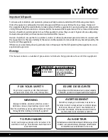 Preview for 4 page of Winco ESH Series Operating Instructions Manual