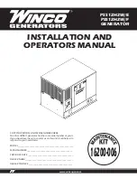 Preview for 1 page of Winco PSS12H2W/E Installation And Operator'S Manual