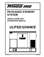 Preview for 1 page of Winco ULPSS12H4W/E Installation And Operator'S Manual