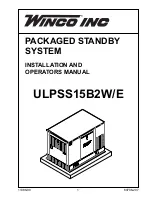 Preview for 1 page of Winco ULPSS15B2E Installation And Operator'S Manual