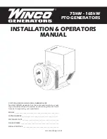 Winco W100PTOS-3 Installation & Operator'S Manual preview