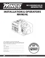 Preview for 1 page of Winco WL18000VE-03/B Installation & Operator'S Manual