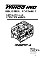 Preview for 1 page of Winco WL18000VE Installation And Operator'S Manual