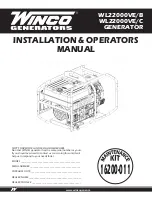 Preview for 1 page of Winco WL22000VE Installation & Operator'S Manual