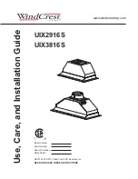 Wind Crest UIX2916S Use, Care And Installation Manual preview