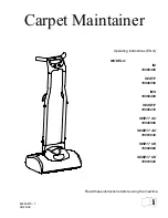 Preview for 1 page of Windsor Carpet Maintainer IM 10066360 Operating Instructions Manual