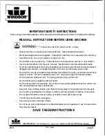 Предварительный просмотр 1 страницы Windsor Spirit series Service Manual