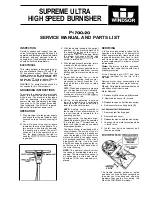 Windsor SUPREME ULTRA HIGH SPEED BURNISHER P1700120 Service Manual And Parts List предпросмотр