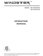 Предварительный просмотр 1 страницы Windster RA-3030 Operation Manual