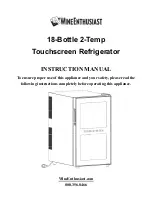 Preview for 1 page of Wine Enthusiast 18-Bottle Silent Wine Refrigerator Instruction Manual