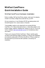 Предварительный просмотр 1 страницы WinFast CarePhone Quick Installation Manual