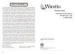 Preview for 1 page of Winflo 631T Installation Instructions, Maintenance, Use And Warranty